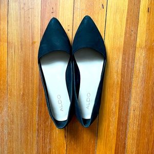 Aldo Pointy Black Suede Flats